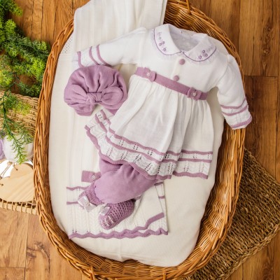  Saída de Maternidade Carla - Branco e Lilás