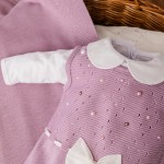 Saída de maternidade Céu estrelado Salopete Manta Coração - Lilás 