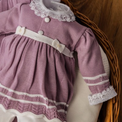 Saída de maternidade Carla - Lilás com Branco