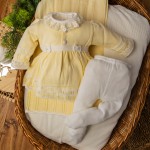Saída de maternidade Carla - Amarelo e Branco