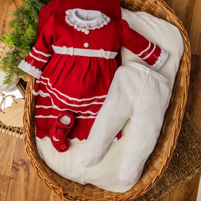  Saída de maternidade- Carla vermelho com branco