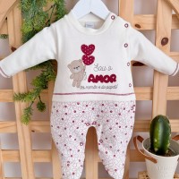 Macacão  Trape Zape - Sou o amor da mamãe e do papai Off e Bordo