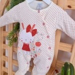  Macacão Trape Zape - Coelhinha Adoro frutas  - Off White e Ferrugem