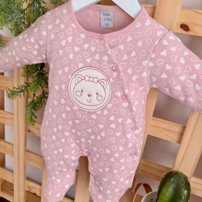 Macacão Trape Zape - Rose gatinha e corações