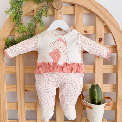 Macacão Trape Zape - Ursinhas Fofas - Off White e Rose