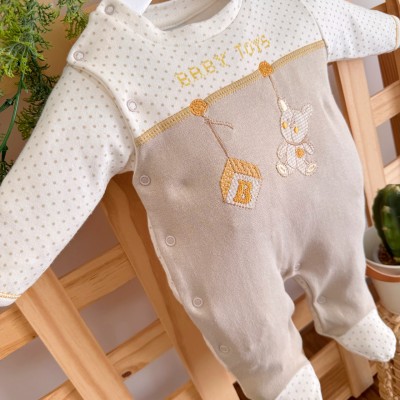 Macacão Trape Zape - Baby Toys - Bege