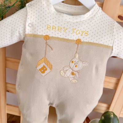 Macacão Trape Zape - Baby Toys - Bege