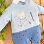 Macacão Trape Zape  Baby Adventure azul claro e jeans