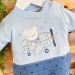 Macacão Trape Zape  Baby Adventure azul claro e jeans