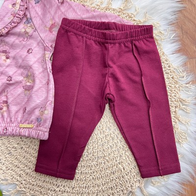 Inverno 2025 - Conj. Casaco Ratinhas Bailarinas e Legging - Rose