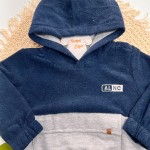 Inverno 2025 - Conj. Blusão ALNC com Capuz e Calça em Moletom - Marinho e Mescla