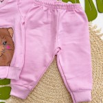 Inverno 2025 - Conj. Casaco Castor e Calça em Moletom - Rosa