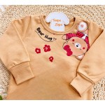Inverno 2025 - Conj. Bear Hug Casaco de Moletom e Calça Legging - Caramelo e Vermelho