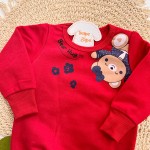 Inverno 2025 - Conj. Bear Hug Casaco de Moletom e Calça Legging - Vermelho e Marinho
