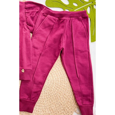 Inverno 2025 - Conj. Bloom Casaco e Calça Moletom - Roxo 