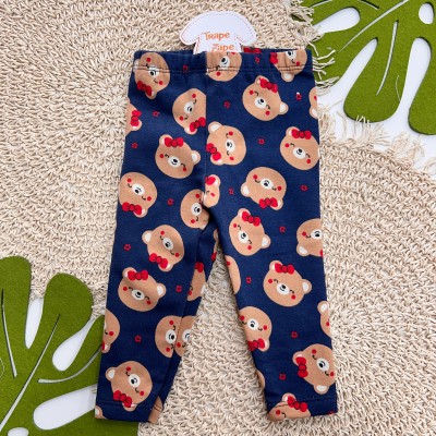  Inverno 2025 - Conj. Bear Hug Casaco de Moletom e Calça Legging - Vermelho e Marinho