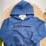 Inverno 2025 - Conj. Blusão Dino Prehistory e Calça em Moletom - Azul Petróleo 