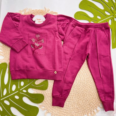 Inverno 2025 - Conj. Bloom Casaco e Calça Moletom - Roxo 