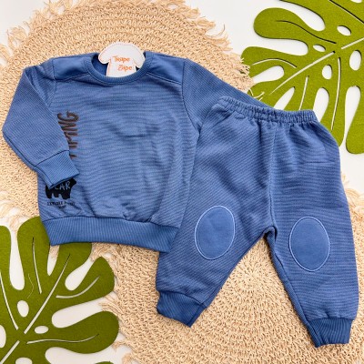 Inverno 2025 - Conj. Blusão Let's Go Camping e Calça Pique com Joelheira - Azul Jeans