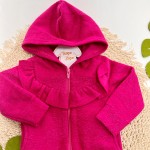 Inverno 2025 - Conj. Jaqueta com Babados e Calça de Fleece - Rosa 