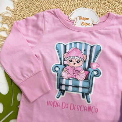 Inverno 2025 - Pijama Hora do Descanso - Rosa e Azul