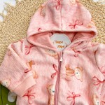 Inverno 2025 - Conj. Jaqueta em Pelinho e Calça Ursinhas - Rosa