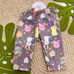 Inverno 2025 -  Conj. Blusa Cute Amiguinhas Fofas e Legging Flores - Laranja
