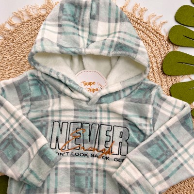 Inverno 2025 -  Conjunto Never Enough Casaco com Capuz em Plush e Calça Malha Canelada - Verde e Ferrugem