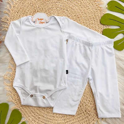 Inverno 2025 - Conjunto. Body e Calça Malha Térmico - Branco