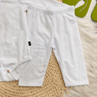 Inverno 2025 - Conjunto. Body e Calça Malha Térmico - Branco