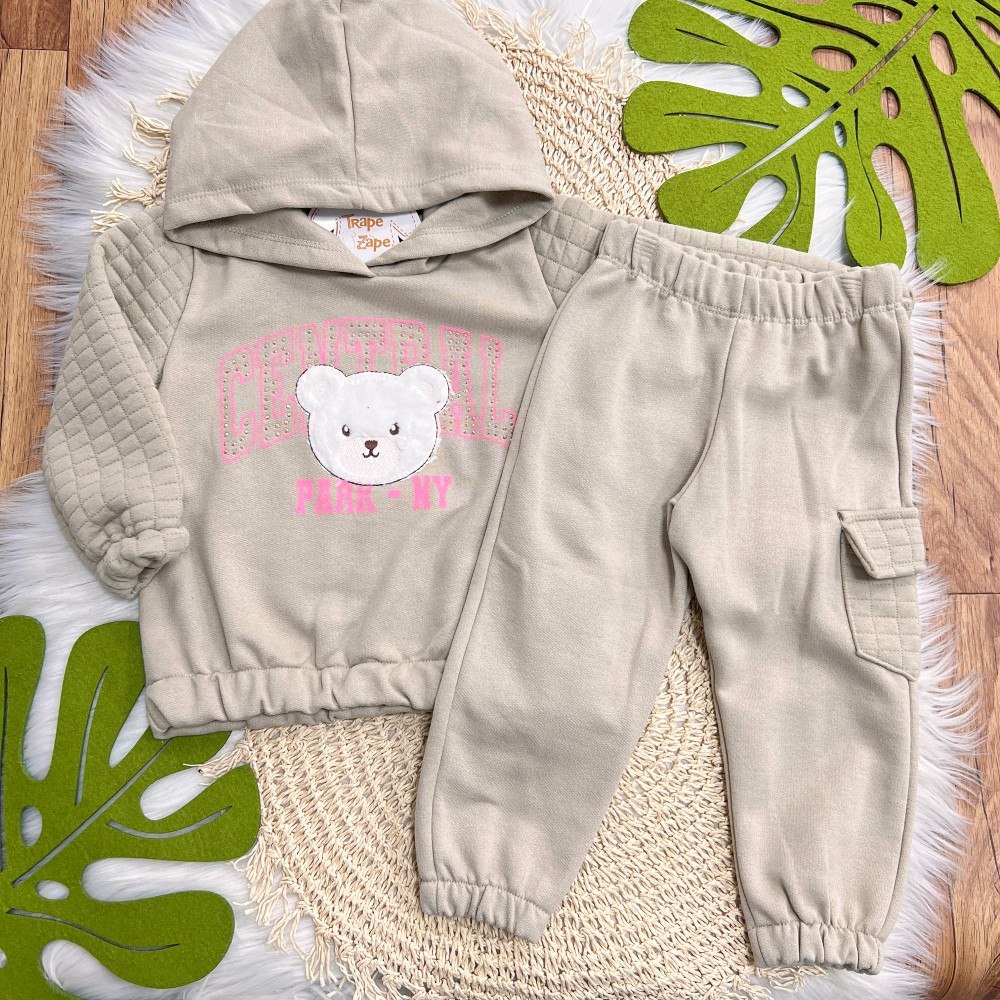  Inverno 2025 - Conjunto moletom Central Park- NY Bege