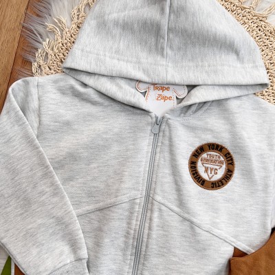  Inverno 2025 - Conj. Jaqueta Division New York City e Calça em Moletom - Mescla e Marrom