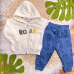 Inverno 2025 -Conj. Jaqueta em Pelinho e Calça Dino Roar - Off White