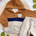  Inverno 2025 - Conjunto 3 cores tigrinho- Marinho, bege e caramelo