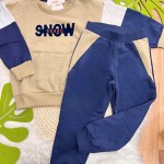  Inverno 2025 - Conjunto moletom Snowboard- Bege
