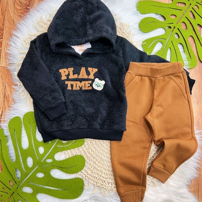  Inverno 2025 - Conjunto Play time casaco pelinho- Preto