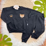Inverno 2025 - Conj. Blusão Raposa Wild Explorer e Calça Favo - Preto