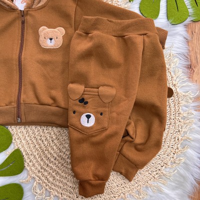 Inverno 2025 - Conjunto Ursinho caramelo com calça bolso 