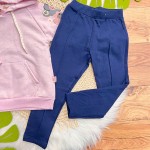  Inverno 2025 - Conj. Blusão em Linho com Flores e Legging - Rosa