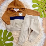  Inverno 2025 - Conjunto 3 cores tigrinho- Marinho, bege e caramelo