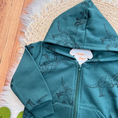  Inverno 2025 - Conj. Jaqueta e Calça em Moletom Dinos-Rex - Verde