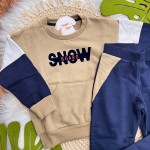  Inverno 2025 - Conjunto moletom Snowboard- Bege