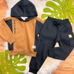  Inverno 2025 - Conj. Casaco com Capuz e Calça Keep On Moving - Marrom