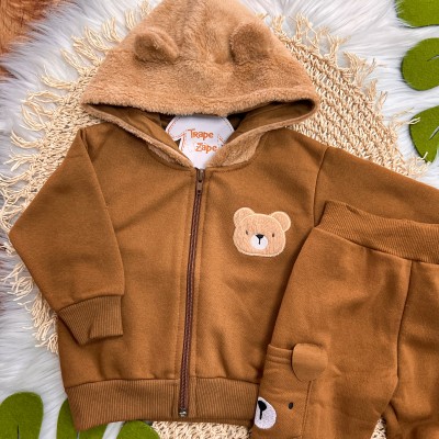 Inverno 2025 - Conjunto Ursinho caramelo com calça bolso 