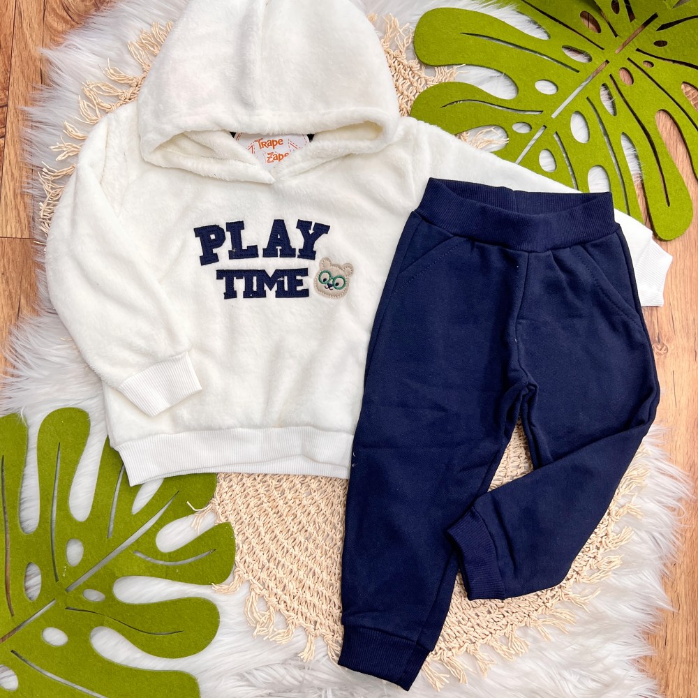  Inverno 2025 - Conjunto Play time casaco pelinho- Off