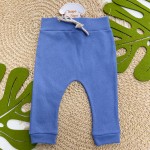Conj. Body Manga Longa Animais da Floresta e Calça -  Azul Bic