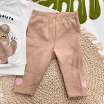 Inverno 2025 - Conj. Casaco "Fofa e Fashionista" e Legging - Off White e Areia