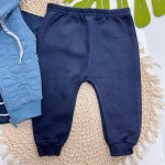 Inverno 2025 - Conj. Colete Ursinhos, Blusa Manga Longa e Calça em Moletom - Azul Jeans e Marinho