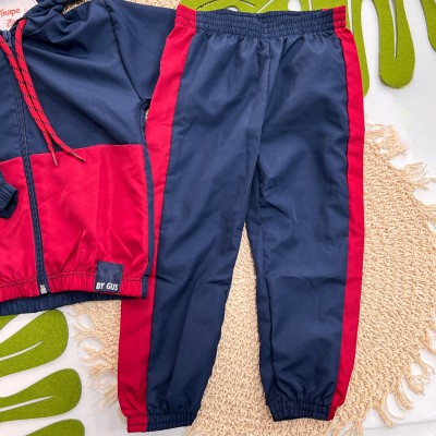 Inverno 2025 - Conjunto Corta Vento - Jaqueta e Calça - Vermelho e Marinho