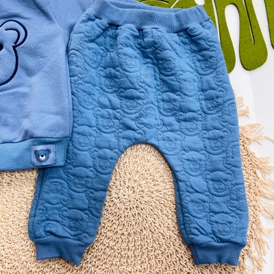  Inverno 2025 - Conj. Casaco Urso e Calça Ursinhos - Azul Jeans